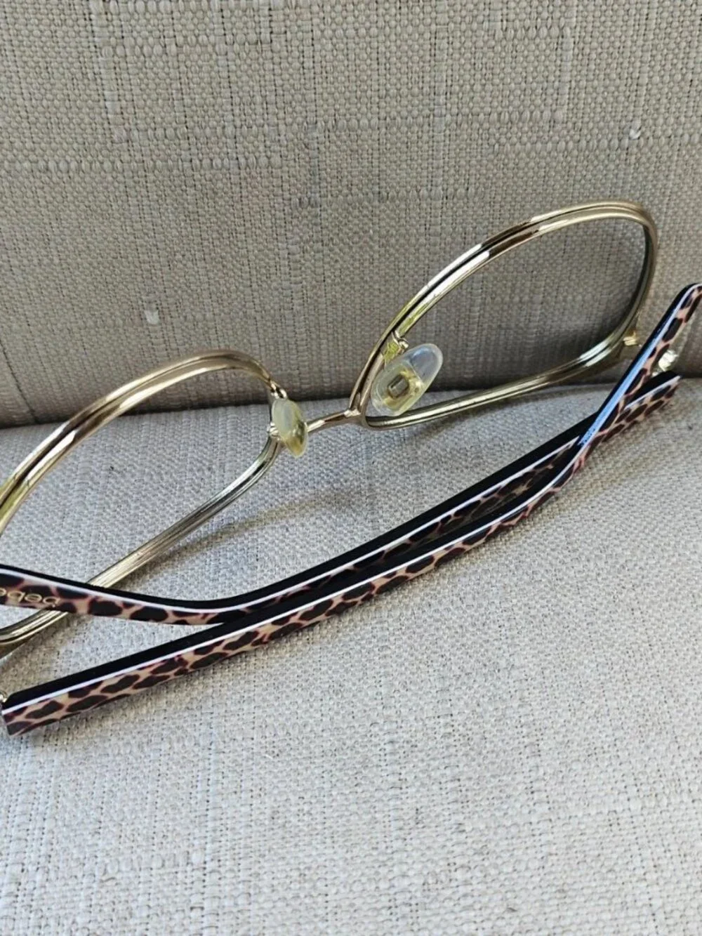 Bebe Women Eyeglasses Frame Black Tone Gold Tone Edge Glasses Eyewear BB7235